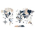 Wooden World Map 3D Art Large Wall Decor - Size (M, L, XL) Any Occasion Gift Idea - Wall Art For Home, Kitchen or Office