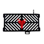 B.K ACCESSORIES Stainless Steel Motorcycle Radiator Guard Protector Grill for MT15 Compatible Yamaha MT-15 Radiator Guard Heavy - Black & Red