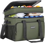 Hulongo Cool Bag Insulated Cooler Bag Waterproof Picnic Double Thermal Bag For Camping, Travel, Grocery Shopping & Fishing, 42L, Green