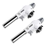 Kitchen Blow Torch, 2 Packs Flame Adjustable Mini Blow Torch, Cooking Blow Torch, Professional Blow Torch Lighter, Gas Auto Ignition for Home and Outdoor, BBQ, Baking, DIY Crafts and Soldering