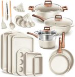 Bakken-Swiss 20-Piece Kitchen Cookware Set – Granite Non-Stick – Eco-Friendly – for All Stoves & Oven-Safe