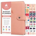 Clever Fox Budget Planner Binder – Monthly Financial Organizer Book with Pockets, Bill Tracker, Expense Tracker & Cash Envelopes – Undated Finance Journal for Budgeting – 7″ x 9″ (Peach Pink)