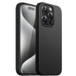 JETech Silicone Case for iPhone 15 Pro 6.1-Inch, Silky-Soft Touch Full-Body Protective Phone Case, Shockproof Cover (Black)