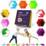 Special Supplies Hexagon Floor Liquid Tiles for Kids, Set of 9, Colorful Early Learning Activity Mats for Toddlers and Children, Anti-Slip Backing for Active Play, Dance, and Games