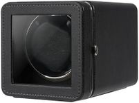 Kalawen Automatic Watch Winder, Leather Single Watch Winder with Quiet Japanese Motor, 4 Rotation Mode with LED Light Gift Black