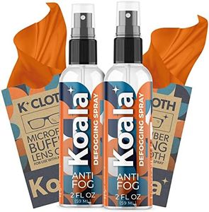 Koala Anti Fog Spray for Glasses | USA Made | 4 Ounces + 2 Microfiber Buffing Cloths | Carefully Engineered Anti-Fog Kit | Safe for all Lenses