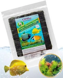 Ocean Nutrition Seaweed Select Green Marine Algae - Nutritious Fish Food for Herbivorous Marine Fish, Live Fish & Invertebrates - Natural Seaweed Sheets with Garlic Extract - 50 Sheets, 5.29 oz (150g)