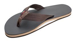 Rainbow Sandals Men's Single Layer Soft Top 1" EVA Rubber Filled Nylon Strap, Brown, 7.5-8.5