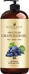 Handcraft Blends Grapeseed Oil - 100% Pure and Natural - Premium Therapeutic Grade Carrier Oil for Aromatherapy, Massage, Moisturizing Skin and Hair - Huge 16 fl. Oz