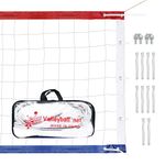 JXCTNNU Volleyball Net Foldable Net for Volleyball Officially Standard Size Indoor Outdoor Garden Beach Volleyball Sport Net with Carrying Bag 9.5M X 1M (White)