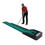 KOFULL Golf Putting Mat Indoor Golf with Balls Return Putting Green Mat Practice Training Aid Gift for Home Office Backyard Use