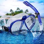 Overa Snorkel Set, Dry Top Snorkel Mask Anti-Fog Anti-Leak Scuba Diving Mask Snorkeling Gear for Youth Junior Child, Swimming Goggles with Nose Cover for Boys Girls (Pack of 1)