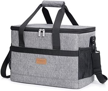 Lifewit 20L Soft Cooler Bag Large with Hard Liner, Insulated Picnic Soft-Sided Cooling Bag for Camping/BBQ/Shopping Family Outdoor Activities, Grey