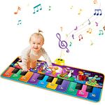 Kids Animals Musical Piano Mats with 25 Music Sounds, Touch Play Mats Floor Keyboard Mat Carpet Animal Blanket Touch Playmat Early Education Toys for 1 2 3 4 5 6+ Years Old Girls Boys Toddlers