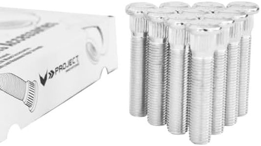 Project Innovation 60mm Long Extended Wheel Lug Studs Wheel Bolts Compatible with Mazda MX-5 m12x1.5x60 Year 2006-2015 1 Set 10pcs, Gold