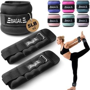 BAGAIL Ankle and Wrist Weights for Women & Men, 1 Pair 1/2/4/6/8/10 LBS Leg Weight with Sleek Design & Secure Fit, Arm Weighted Set for Walking, Running, Home Fitness & Physical Therapy - 10lb, Black
