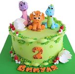 3 Pcs Baby Dinosaur Cake Toppers 3D Dinosaur Cake Decorations for Baby Shower Boys Girls Forest Animals Theme Birthday Party Decor