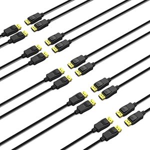 BENFEI [VESA Certified DisplayPort to DisplayPort 6 Feet Cable 10 Pack, DP to DP Male to Male Cable Gold-Plated Cord, Supports 8K@60Hz, 4K@144Hz 120Hz, 2K@240Hz Compatible for Lenovo, Dell, HP, ASUS