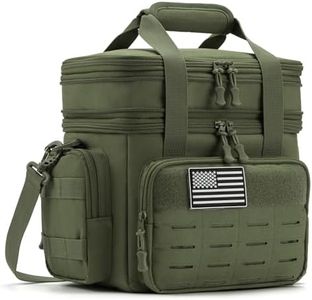 QT&QY Tactical Lunch Box for Men Expandable 18L Heavy Duty Military Insulated Cooler Bag, Leakproof Thermal Lunch Bag for Work Camping Outdoor Picnic Pail Adult Meal MOLLE Webbing Green