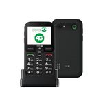 Doro Leva E10 - 4G Mobile Phone for Seniors - 2.4 Inch Landscape Display, High Contrast Buttons, Ultra Clear Sound, HD Voice, Camera, Doro Secure Button - Includes Charging Dock - Black