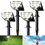 Solar Spot Lights Outdoor, 63 LEDs 300° Light Angle Solar Landscape Spotlights with 3 Lighting Modes, 2-in-1 Solar Spotlights Outdoor Waterproof IP67 for Walkway Yard Pathway Garden, Cool White 4 Pack