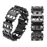 Multitool Bracelet for Men, 29 in 1 Tools Stainless Steel Multifunctional Bracelet, Travel Friendly, Multitool Survival Bracelet Suitable for Sailing Travel Camping Hiking - Black