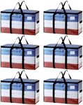 TAILI Extra Large Moving Bags, 6 Pack Clear Heavy Duty Totes For Storage, Wrap Around Handles, Storage Bags for Space Saving Moving Storage, Alternative to Moving Boxes