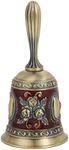 AWOCAN Hand Bell Classic Fashion Pattern Zinc Alloy Call Bell Dinner Handbell Service Call Bell for Hotel Service, Meditation Prayer, Bar,Reception Dinner, School, Home Office Decor