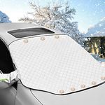 Car Windscreen Covers Frost for Winter, Magnetic Frost Protector Thicken, Ice Protection Foils Snow Windshield Sun Shade Front Window Screen Cover, Anti-dust and Anti-uv (156x128cm)