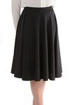 Women's Maxi Skater Skirt Basic A-Line Stretchy Flared LongFlowy Skirt Multiple Colours Plus Size Curve 8-22 (12-14, Black)