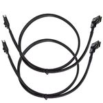 Saihisday Internal Mini SAS Cable, Mini SAS SFF-8087 to Right Angle SFF-8087 Cord, 90 Degree Right Angle SAS-A SAS-B SATA Cable Replacement for DELL POWEREDGE R310 R710 H700(2PCS)