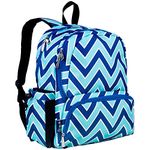Wildkin 17 Inch Kids Backpack for Boys & Girls, Features Three Zippered Compartment with Interior & Side Pockets Backpacks, Perfect for School & Travel Backpack for Kids, BPA-free (Chevron Blue)
