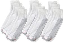 Hanes Mens Big & Tall Cushion Ankle Socks 6-Pack 145-6 - White - 12-14