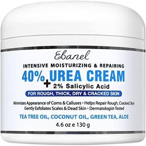 Ebanel Urea Cream 40% plus Salicylic Acid 2%, Foot Cream for Dry Cracked Heels Feet Knees Elbows Hands, Foot Dead Skin Cuticle Callus Remover Toenail Softener, Keratolytic Skin Barrier Repair