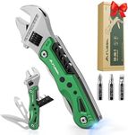 FLISSA 13-in-1 Multi Tool Wrench, Stainless Steel Multitool Adjustable Wrench with LED Light, EDC Pocket Knife with Sheath, Multipurpose Multi Use Tool Wrench