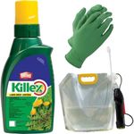 3 Pack Bundle | Herbicide Concentrate Lawn Weed Control 1L | Powder-Free Biodegradable Nitrile Disposable Glove XL | Ready-to-use Extendable Comfort Wand Sprayer