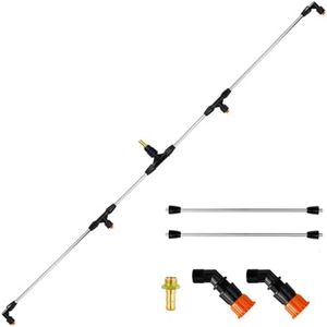 4 Nozzles Metel Boom Wand with 1/4" and 3/8" Brass Fitting, Sprayer Boom Equipped with Two Types Nozzles, Durable Metal Rods, Wide-Coverage Agricultural & Lawn Spray Attachment for Tractors/UTVs