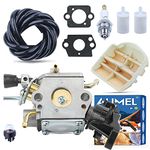 AUMEL C1M-EL37B Carburetor Air Filter Fuel Line Repower Kit For Husqvarna 445 445E 450 450E Gas Chainsaw 506 45 04-01.