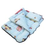 NEXTGO Baby Mattress Bed with Zipper Comforter Cotton Fabric Filling Microfibre Water Resistant 0 to 12 Month Toddlers Usable Pastel Blue Multi Colour Size 22’’X 32’’ Inches