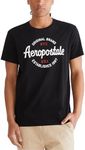 AEROPOSTALE Men's Graphic, Dark Black, Large