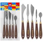 MEEDEN 5 Pieces Painting Knife Set, Versatile Stainless Steel Spatula Palette Knife, Oil Painting Supplies Mixing Scraper for Oil, Paint Color Mixing, Acrylic Painting