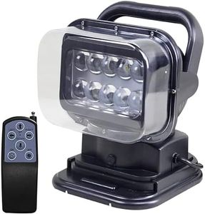 FOTN 50W Marine Wireless LED Remote Control Search Light 12V 24V Black Vehicle 360 Degree Rotary SUV Roof Lamp Spotlight Navigation light For Truck Off-road 4X4 Boat