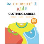 No-Iron Kids Clothing Labels, Stick-On Fabric Labels for Daycare, Washer & Dryer Safe, Pack of 80