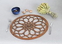 FUN RUN Bamboo Round Rangoon Trivet Mat Set Multi Function Kitchen Bamboo and Wood Non-Slip Insulation Table Mat Hot Pads Tool for Hot Dishes/Pot/Bowl/Teapot/Coaster/Hot Pot Holders. (19*19 6 pcs)