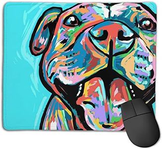 Colored Pitbull Mouse Pad with Stitched Edge,Non-Slip Rubber Base Mouse Matfor Laptop, Computer & PC 18x22cm/7.1x8.7in (Colored Pitbull)