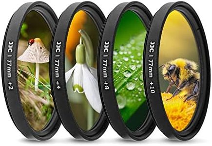 Kit de Filtro Macro para Primeros Planos JJC de 77 mm (+2, +4, +8, +10) con Bolsa de Filtro para Sony A6600 A6500 A6400 A7C + Sony FE 24-105 mm f / 4 y Otra cámara con Lente de Rosca de 77 mm