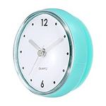 PATIKIL Waterproof Bathroom Clock, Battery Operated Silent Wall Clocks with Suction Cup for Shower Kitchen Home Decoration, Green