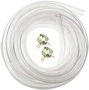 5/16" ID x 7/16" OD Clear Vinyl Tubing Food Grade Flexible 8mm ID Tubing Plastic PVC Tube Water Air Hose Pipe with 2 Hose Clamps 16.4Feet