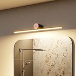 Murphy 12 Watts Black Body Rose Gold Finish LED Picture Photo Frame Light/Bathroom Dressing Table Light Cylinder Shape with 3 Color Changing Light (White,Warm White and Natural White), Pack of 1