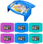BAZIC Products Folding Lap Desk with Storage, Foldable Desk Collapsible Lap Table Laptop Tray, Portable Plastic Lapdesk for Kids Adults Work, Study, Travel, Eating, Assorted Colors, 6-Pack
